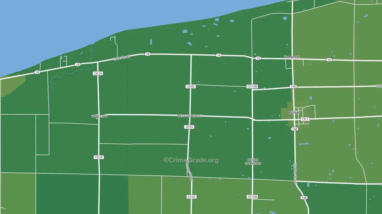 West Somerset, NY Map of Arson Rates