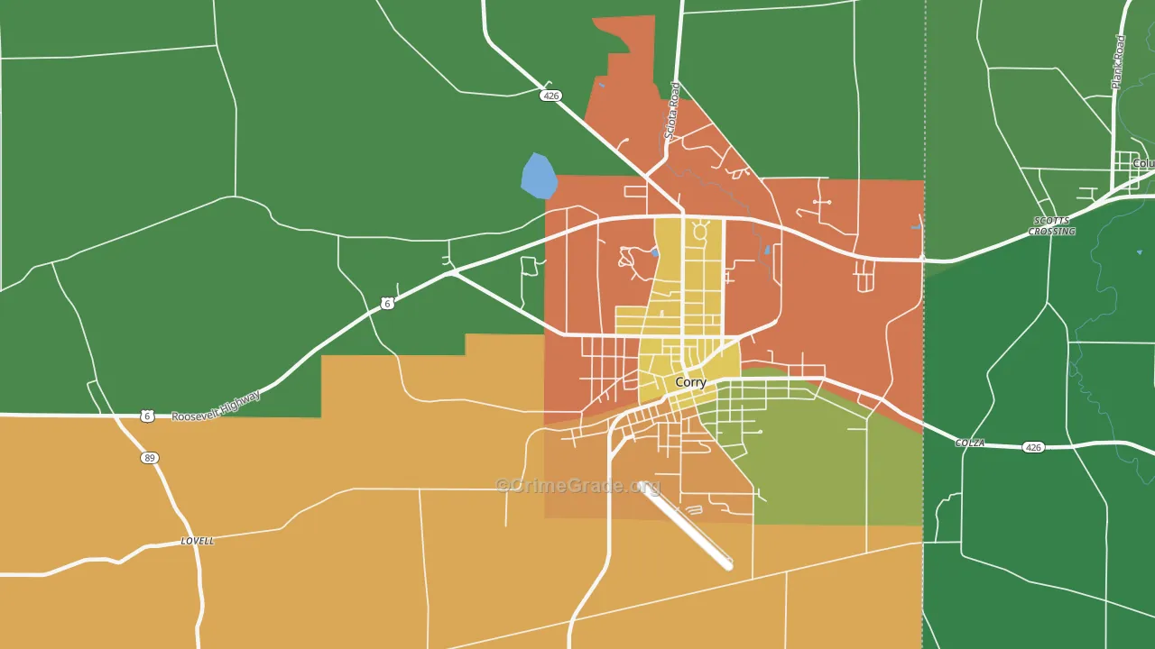 West Spring Creek, PA Map of Arson Rates