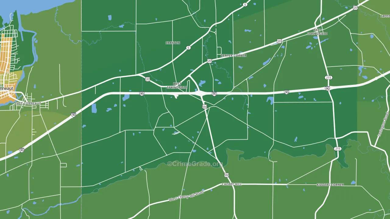 West Springfield, PA Map of Arson Rates