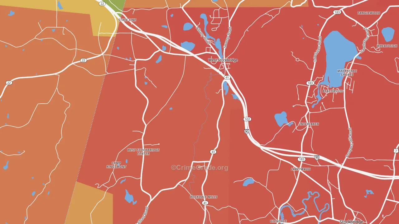 West Stockbridge, MA Map of Arson Rates