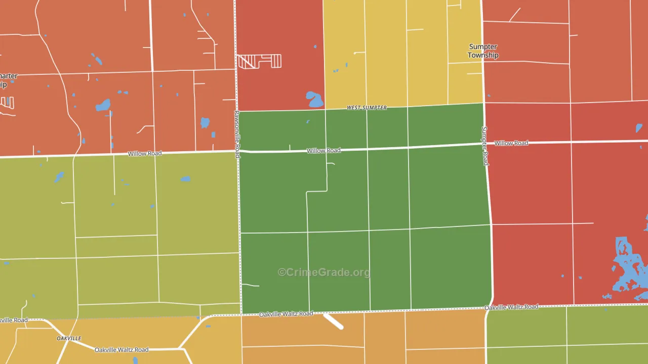 West Sumpter, MI Map of Arson Rates