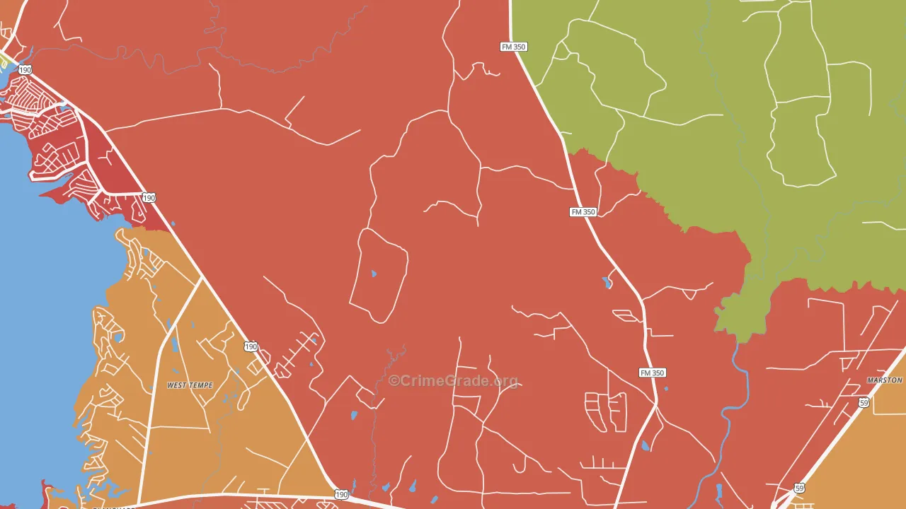 West Tempe, TX Map of Arson Rates