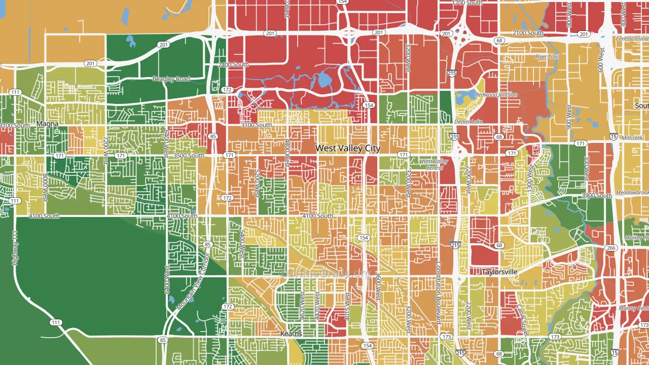 West Valley City, UT Map of Arson Rates
