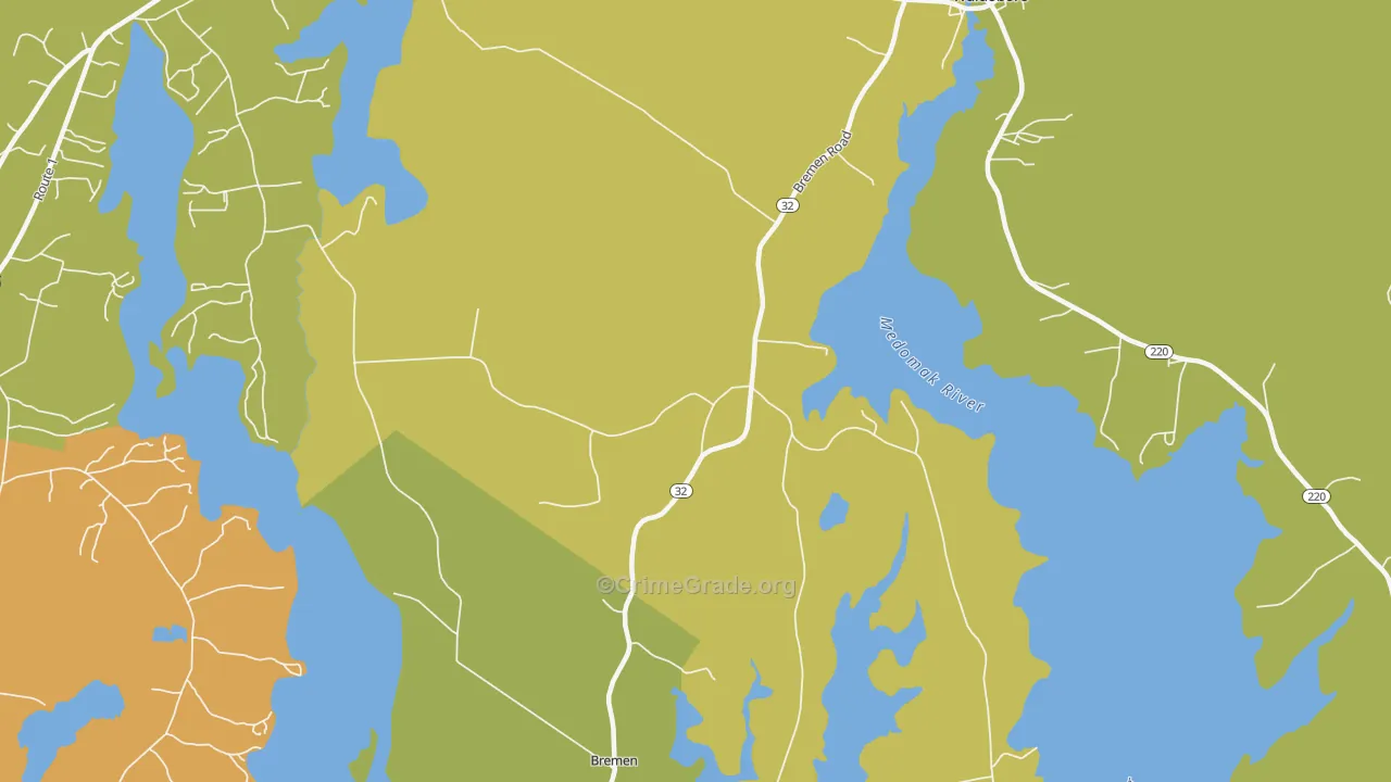 West Waldoboro, ME Map of Arson Rates