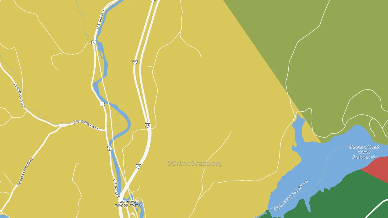 West Waterford, VT Map of Arson Rates