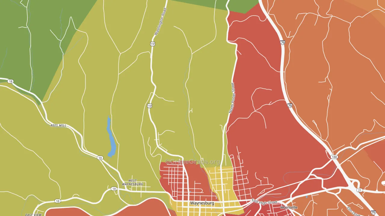 West Waynesburg, PA Map of Arson Rates