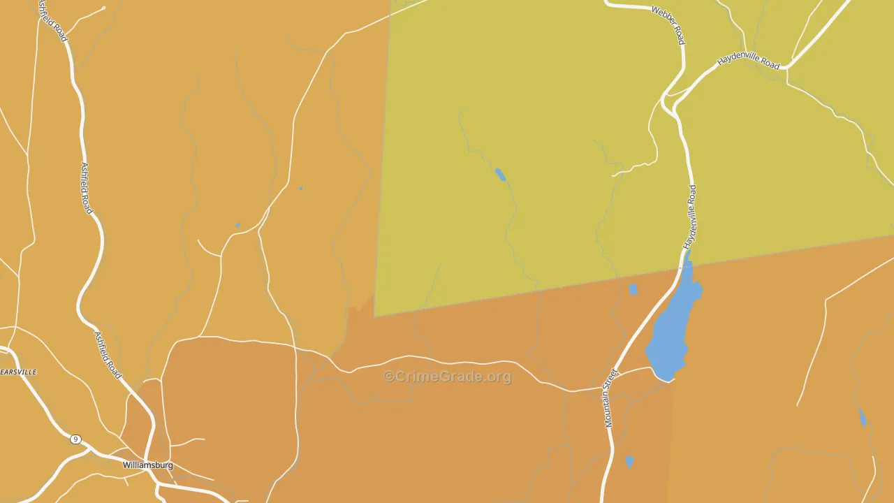West Whately, MA Map of Arson Rates