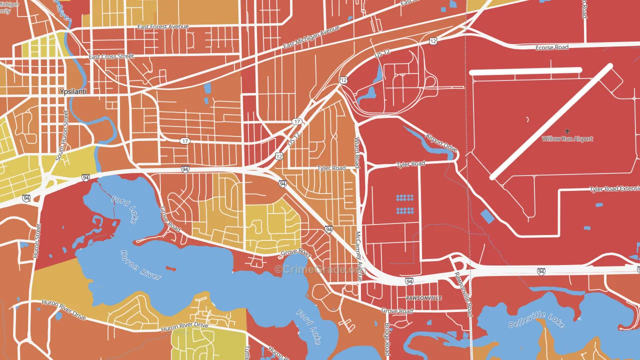 West Willow, Ypsilanti, MI Map of Arson Rates