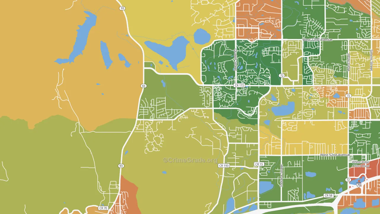West Woods, Golden, CO Map of Arson Rates
