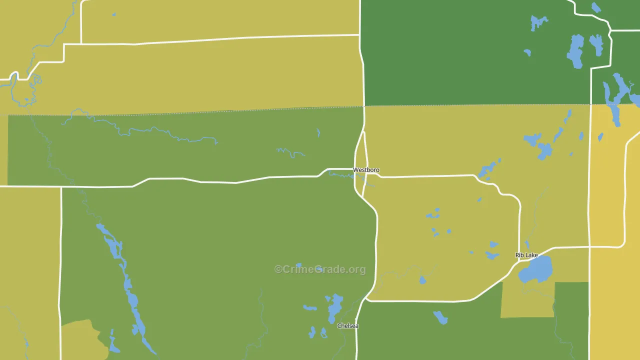 Westboro, WI Map of Arson Rates