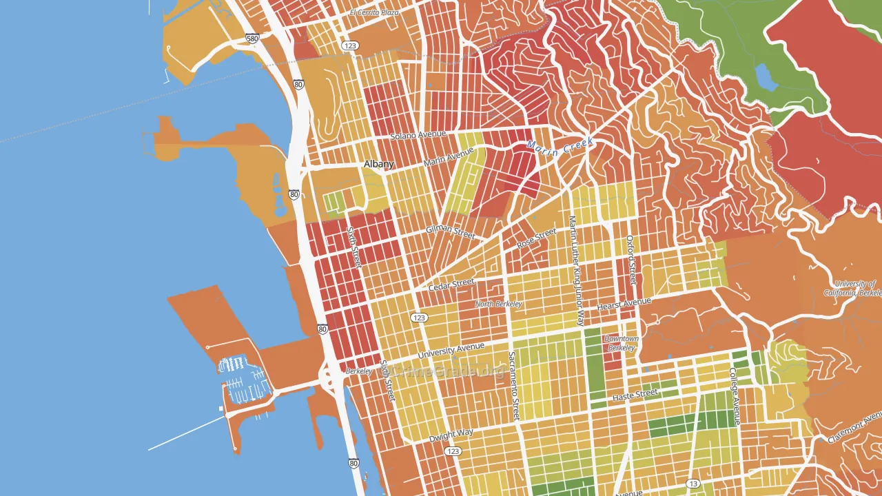 Westbrae, Berkeley, CA Map of Arson Rates