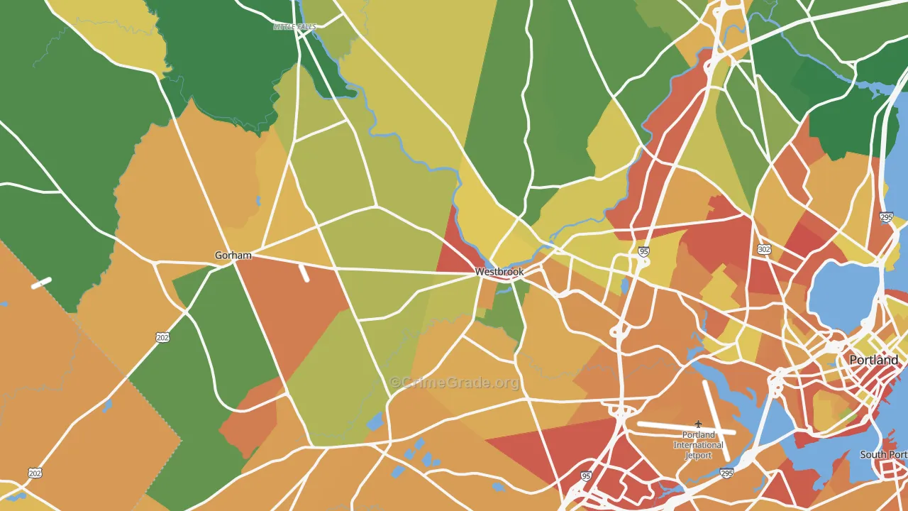 Westbrook, ME Map of Arson Rates