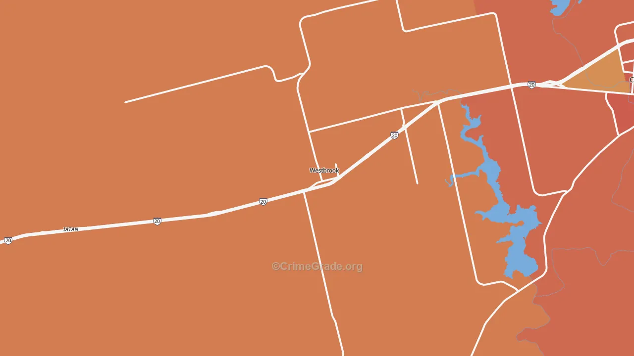 Westbrook, TX Map of Arson Rates