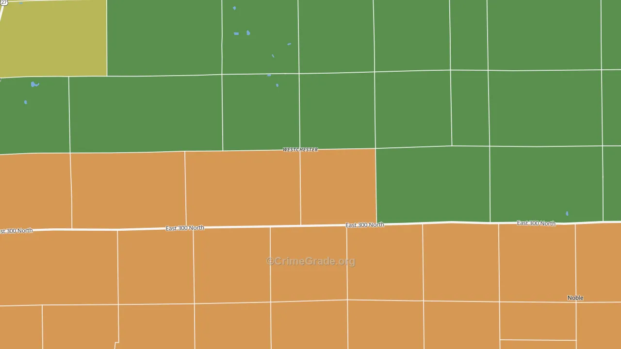 Westchester, IN Map of Arson Rates
