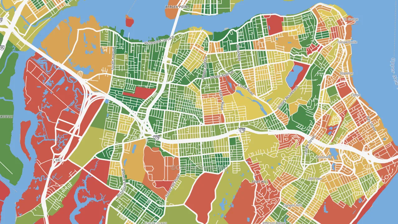 Westerleigh-Castleton, Staten Island, NY Map of Arson Rates