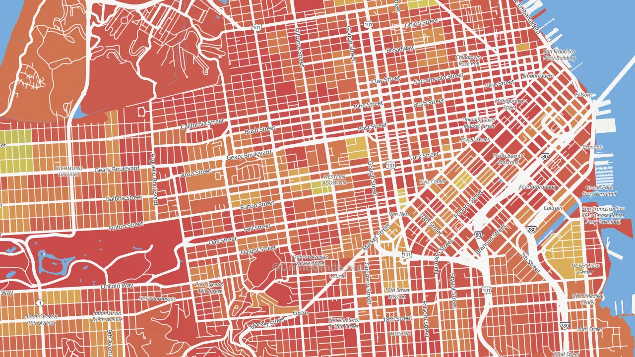 Western Addition, San Francisco, CA Map of Arson Rates