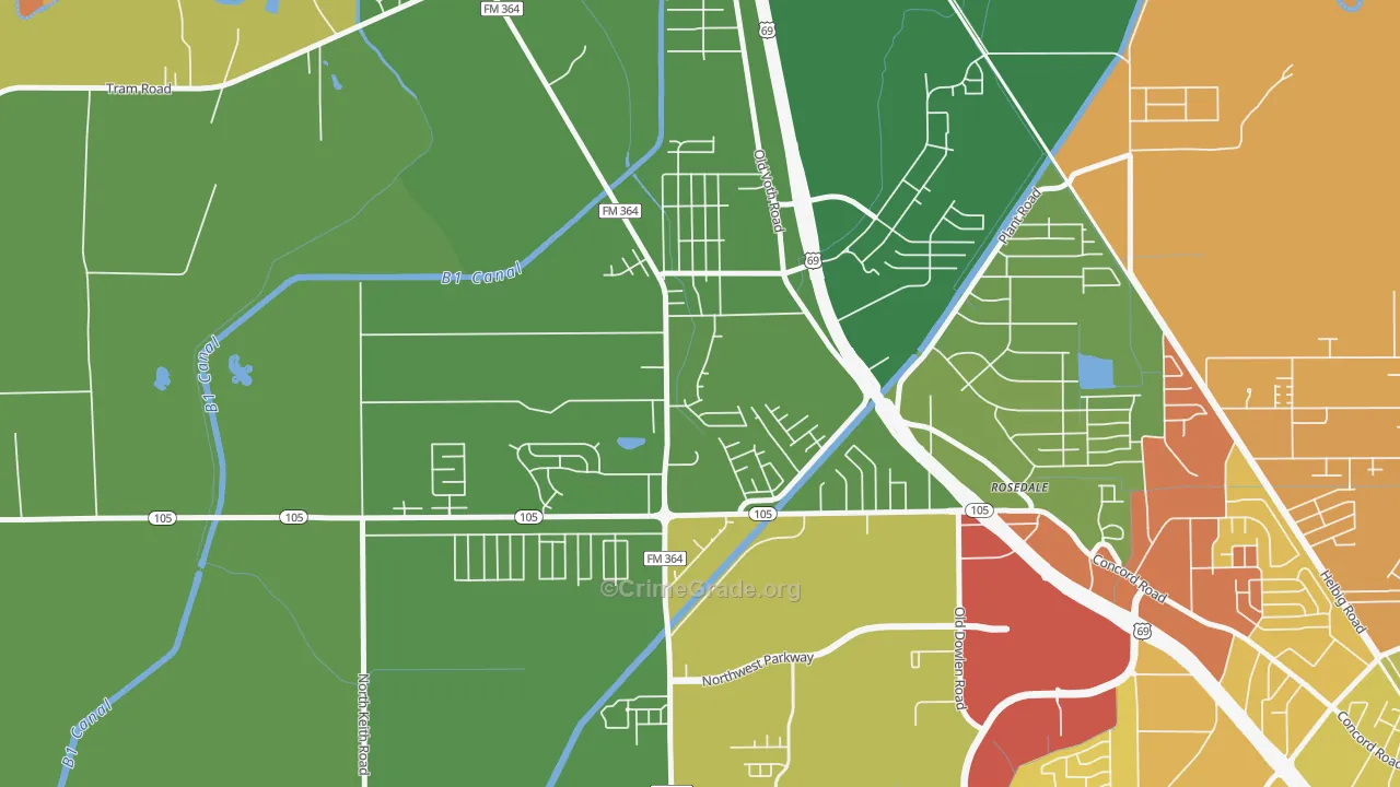 Western Hills, Beaumont, TX Map of Arson Rates