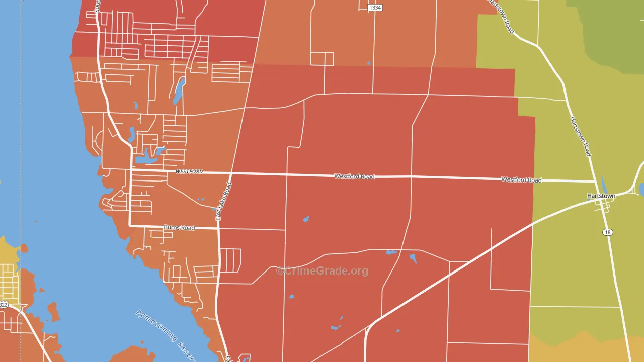 Westford, PA Map of Arson Rates