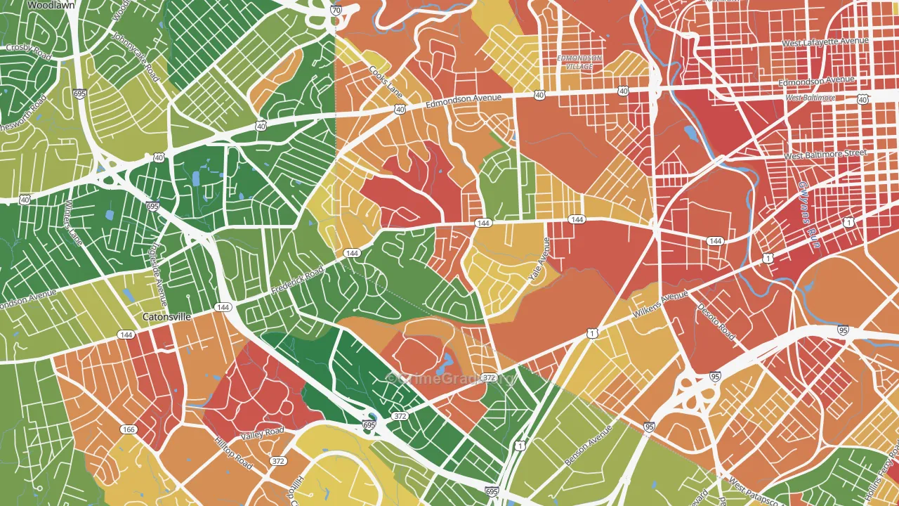 Westgate, Baltimore, MD Map of Arson Rates