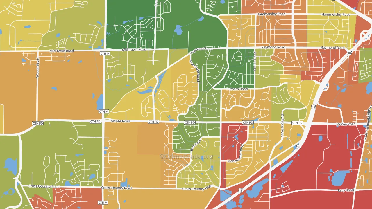Westhaven Trails, Madison, WI Map of Arson Rates