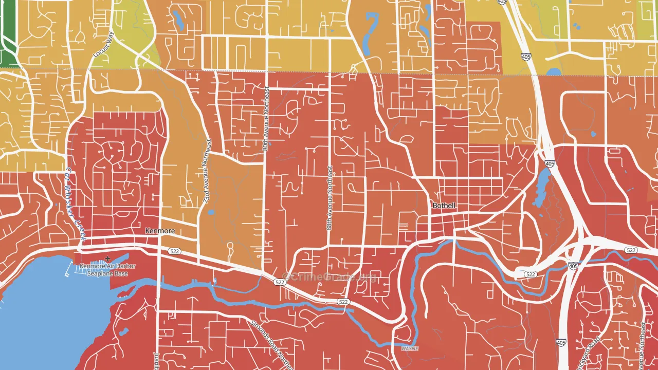 Westhill, Bothell, WA Map of Arson Rates