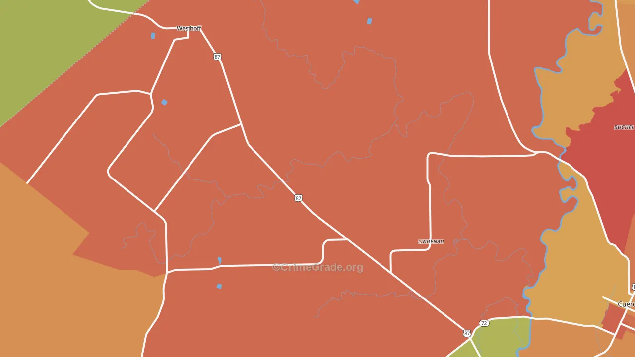 Westhoff, TX Map of Arson Rates