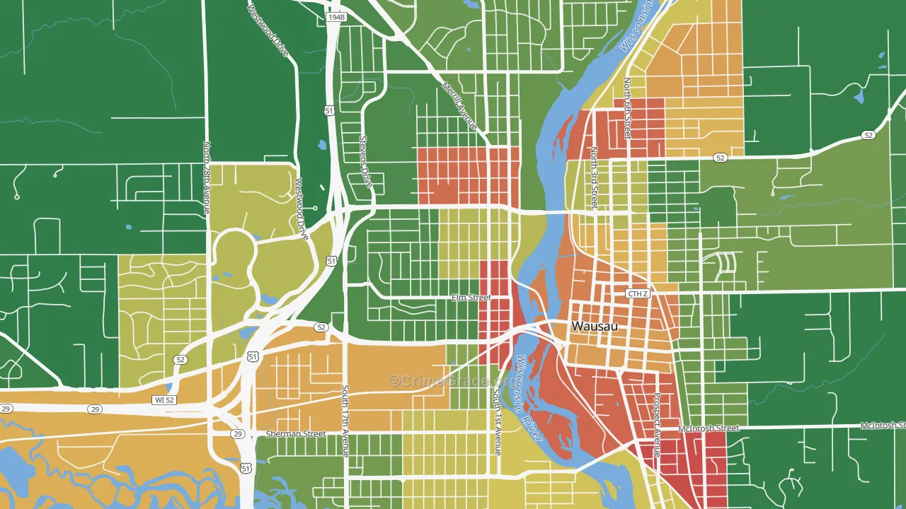Westies, Wausau, WI Map of Arson Rates