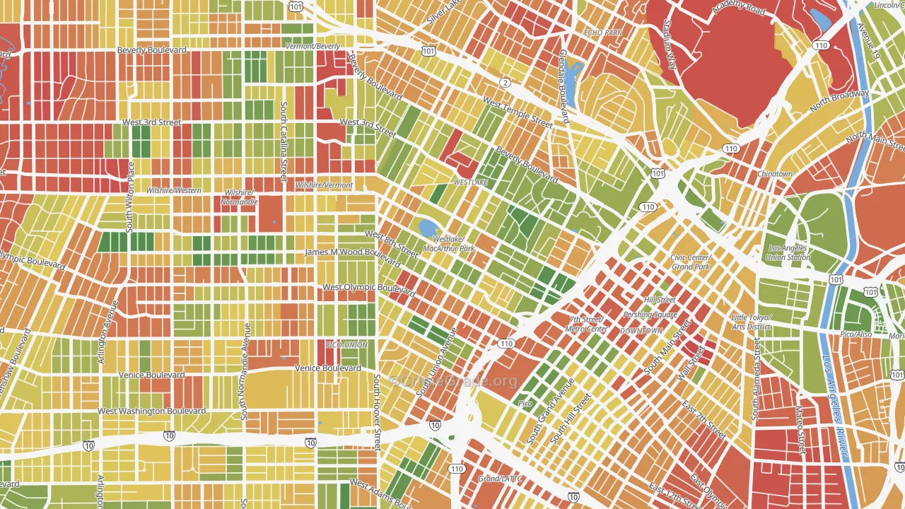 Westlake, Los Angeles, CA Map of Arson Rates