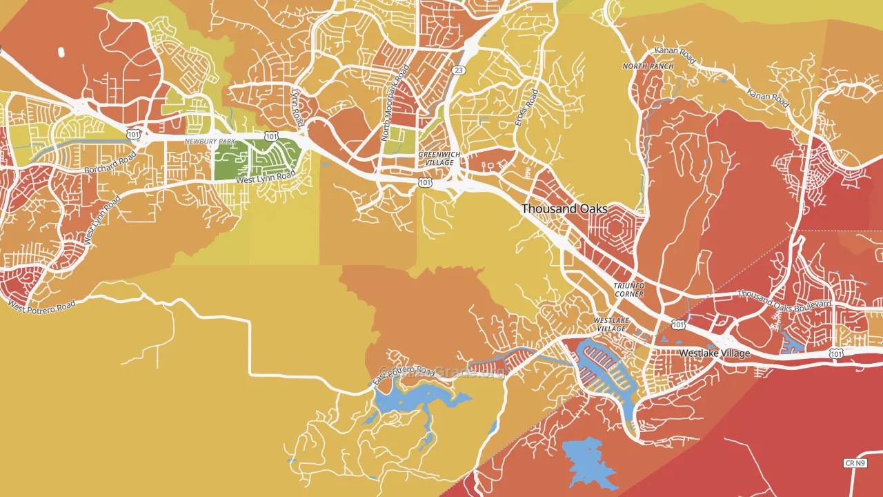 Westlake Village, Westlake Village, CA Map of Arson Rates