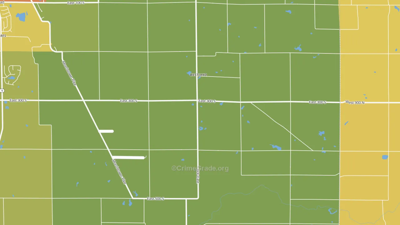 Westland, IN Map of Arson Rates