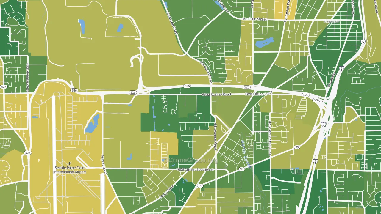 Westmont, Everett, WA Map of Arson Rates