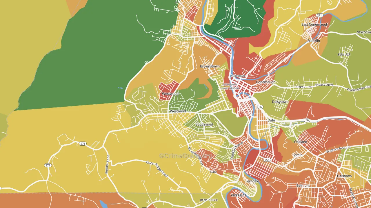 Westmont, PA Map of Arson Rates