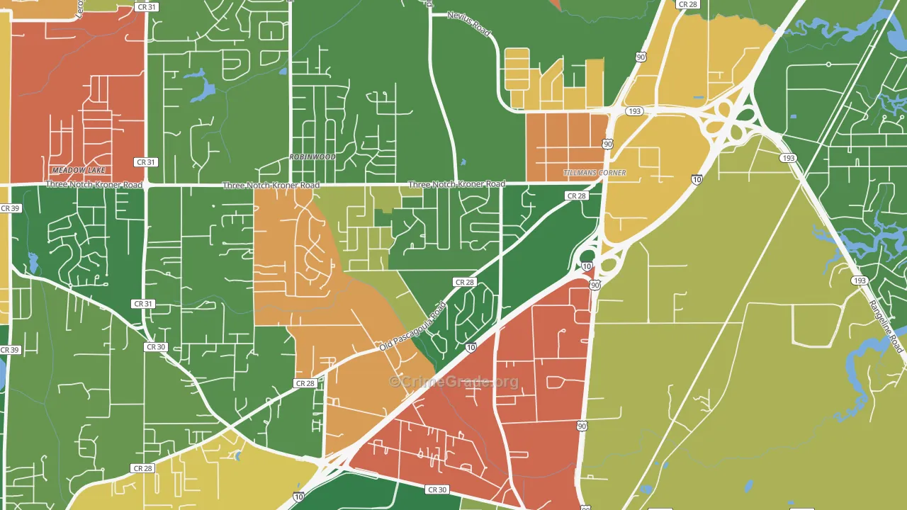Westmont, Tillmans Corner, AL Map of Arson Rates