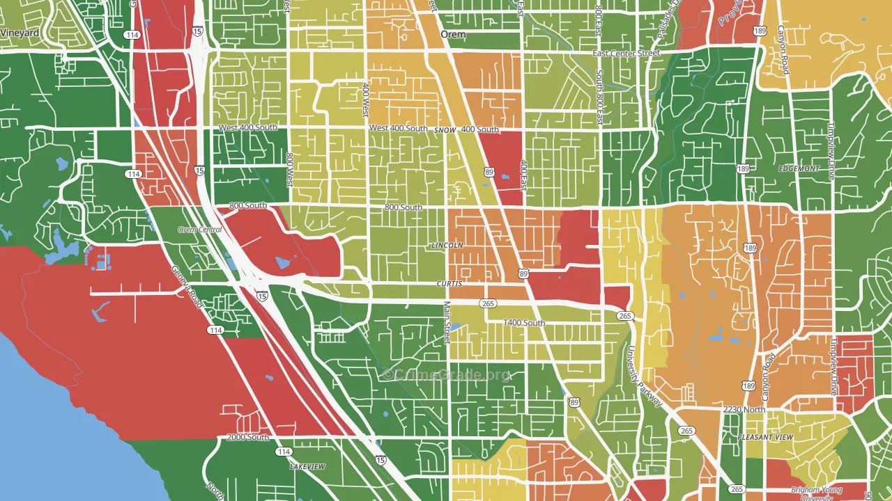 Westmore, Orem, UT Map of Arson Rates