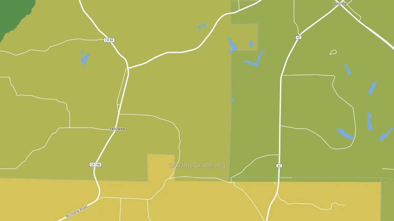 Weston, GA Map of Arson Rates