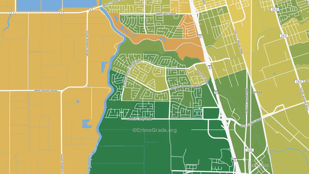 Weston Ranch, Stockton, CA Map of Arson Rates