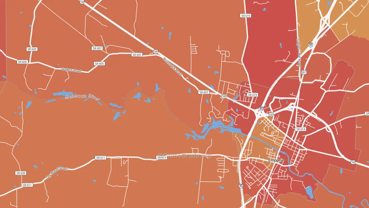 Westover Hills, VA Map of Arson Rates