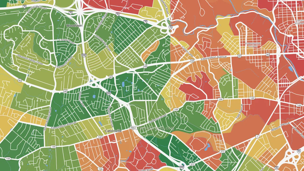 Westowne, Catonsville, MD Map of Arson Rates