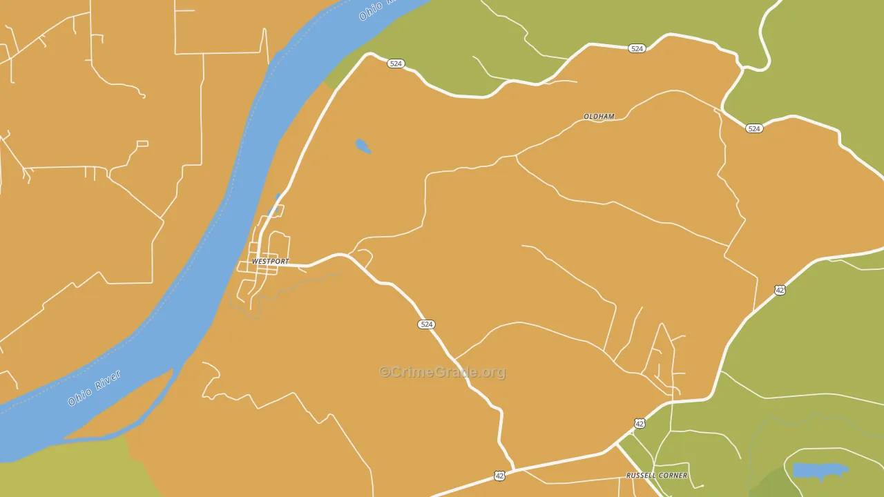 Westport, KY Map of Arson Rates