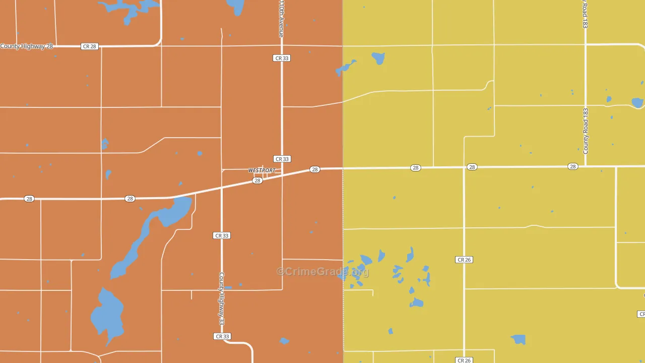Westport, MN Map of Arson Rates
