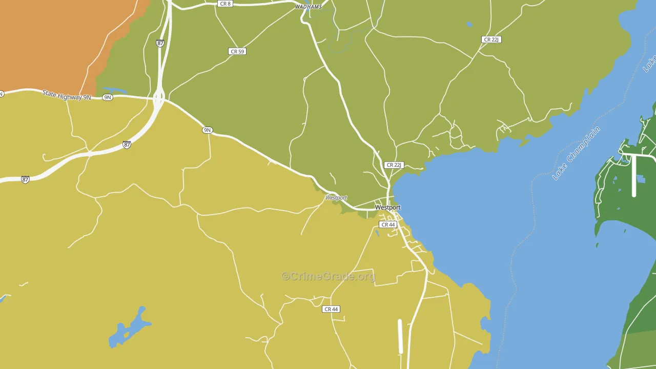 Westport, NY Map of Arson Rates