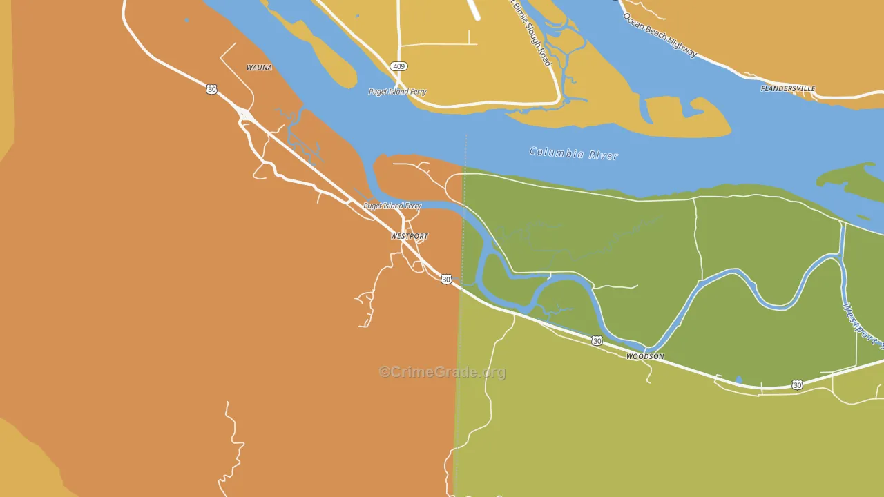 Westport, OR Map of Arson Rates