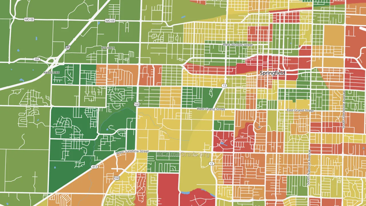 Westside Community Betterment, Springfield, MO Map of Arson Rates