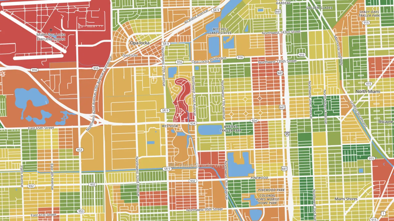 Westview, FL Map of Arson Rates