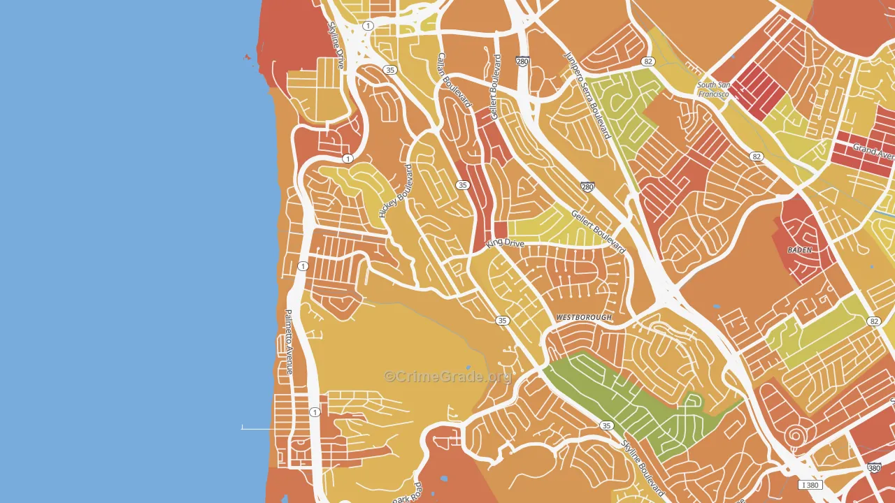 Westview, Pacifica, CA Map of Arson Rates