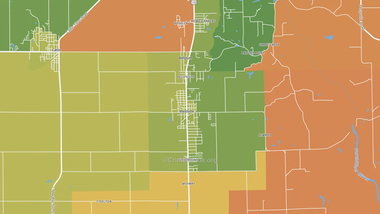 Westville, IL Map of Arson Rates