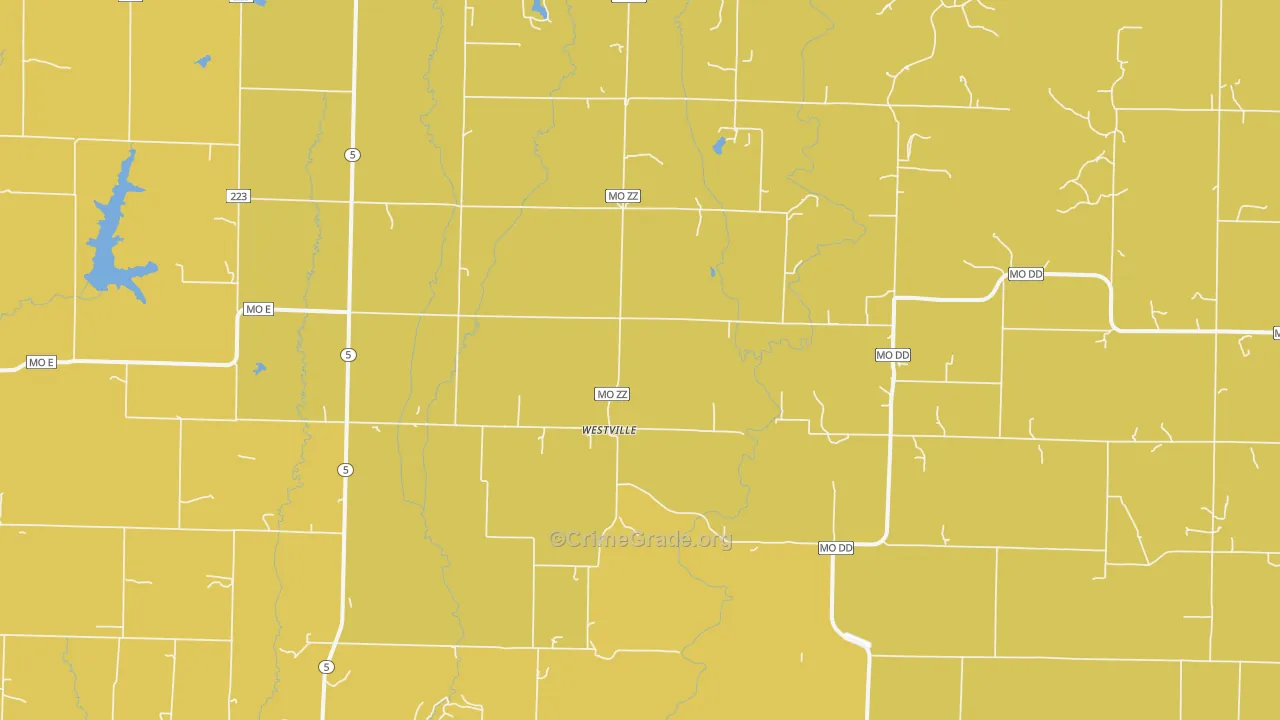 Westville, MO Map of Arson Rates