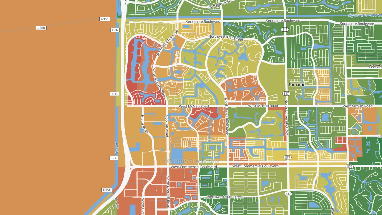 Westwood Community-North, Tamarac, FL Map of Arson Rates