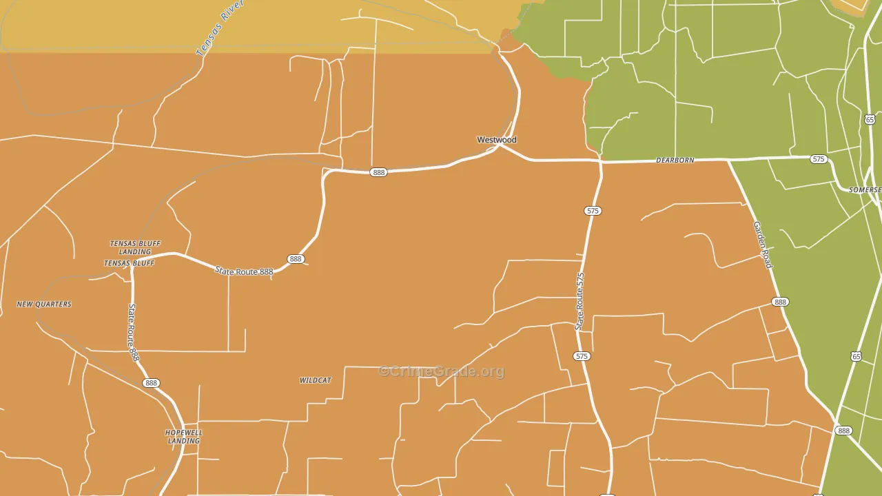 Westwood, LA Map of Arson Rates