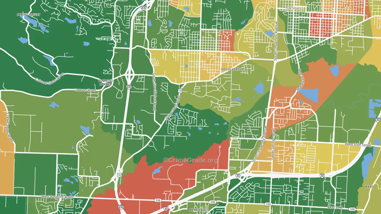Westwood, Little Rock, AR Map of Arson Rates